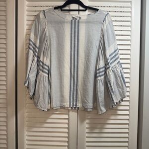 beachlunchlounge Blue and White Striped Blouse